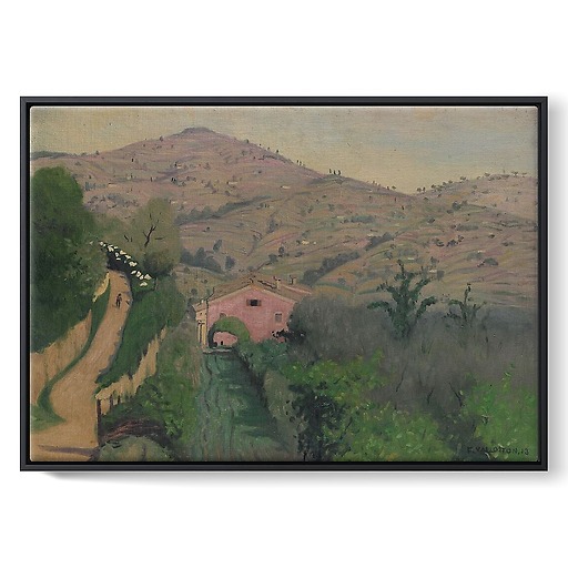 Landscape around Perugia (framed canvas)