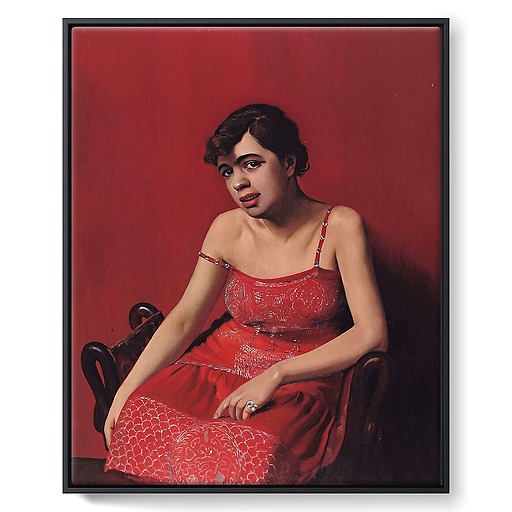 The Romanian girl in the red dress (framed canvas)