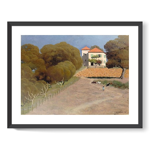 Landscape, the house with the red roof (framed art prints)