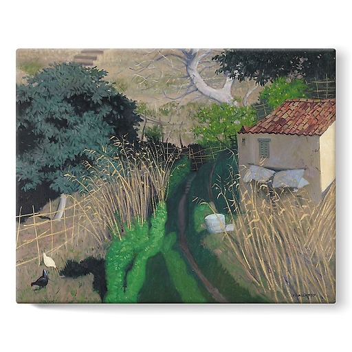 House and reeds (stretched canvas)