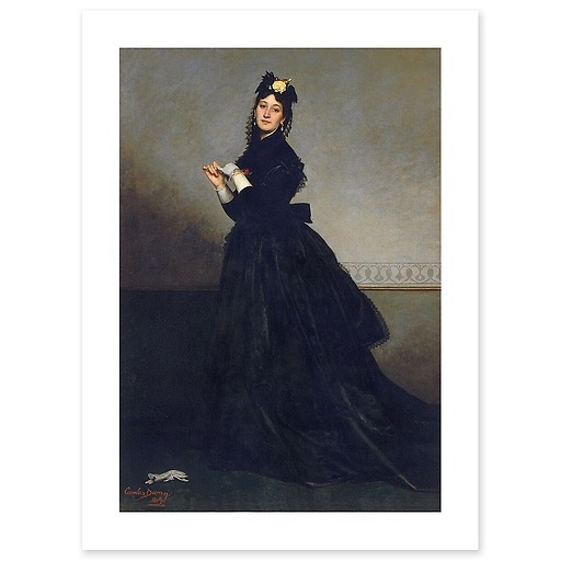 The Lady with the glove. Mrs. Carolus-Duran, born Pauline Croizette (1839-1912), painter (canvas without frame)