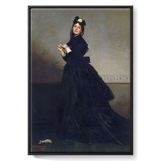 The Lady with the glove. Mrs. Carolus-Duran, born Pauline Croizette (1839-1912), painter (framed canvas)