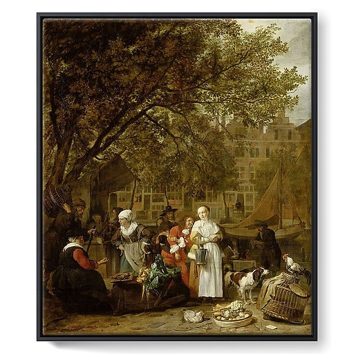 Amsterdam Herbal Market (framed canvas)