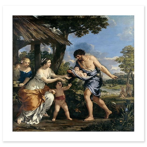 Romulus et Rémus recueillis par Faustulus (toiles sans cadre)