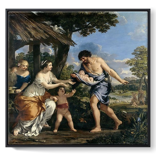 Romulus and Remus received by Faustulus (framed canvas)