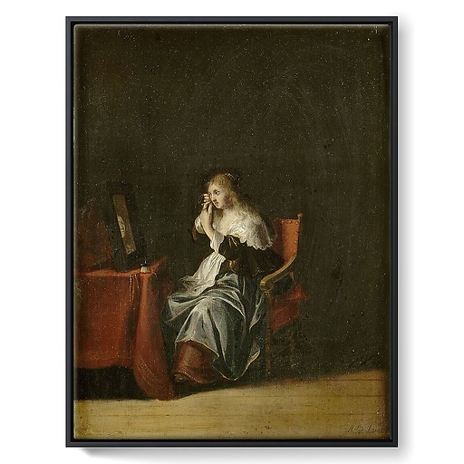 The Sight: Woman with a Mirror (framed canvas)