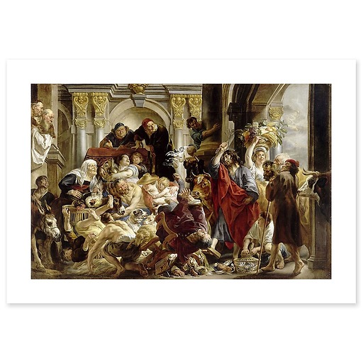 Jesus chasing the merchants from the temple (art prints)