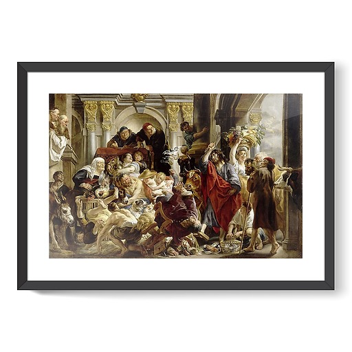 Jesus chasing the merchants from the temple (framed art prints)
