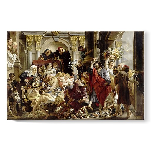 Jesus chasing the merchants from the temple (stretched canvas)