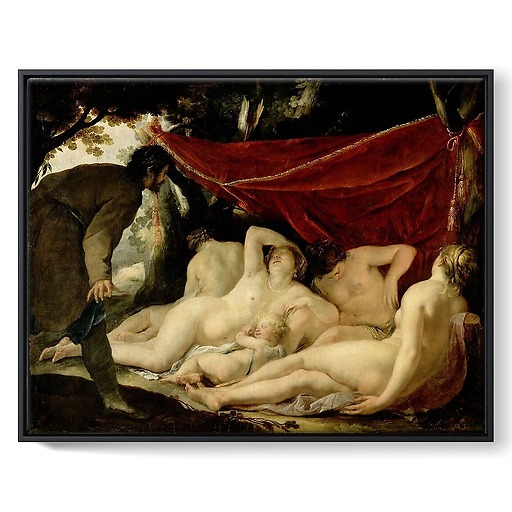 Venus and the Graces surprised by a mortal (framed canvas)