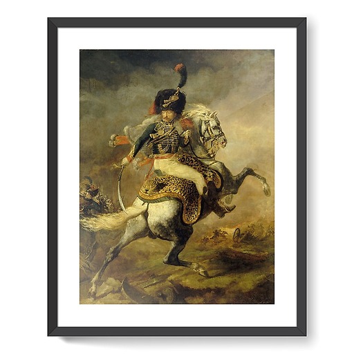 Officier de chasseurs à cheval de la garde impériale chargeant (affiches d'art encadrées)