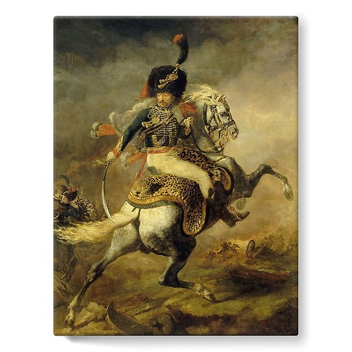 Horse hunter officer of the Imperial Guard charging (stretched canvas)