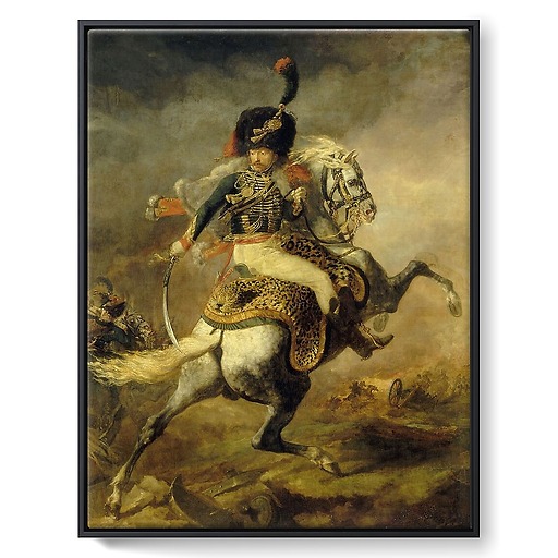 Horse hunter officer of the Imperial Guard charging (framed canvas)