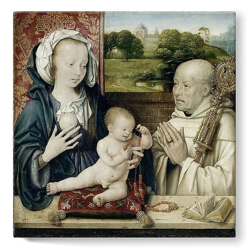 The Virgin and Child with Saint Bernard (stretched canvas)