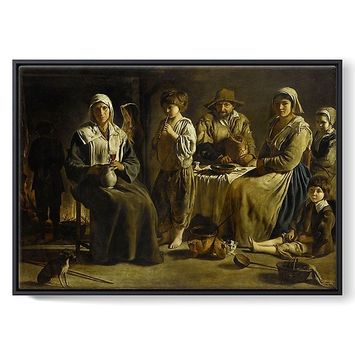 Farmers' family in an interior (framed canvas)