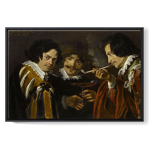 Portraits d'artistes (S. de Vos, J. Cossier et Gerelof) en fumeurs et buveurs (toiles encadrées)