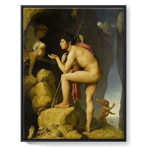 Oedipus explains the enigma of the Sphinx (framed canvas)