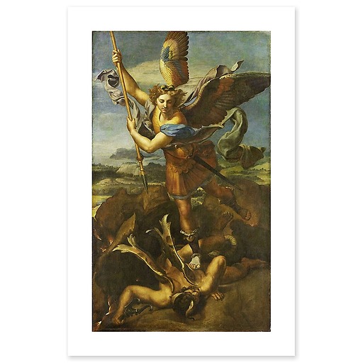Saint Michael knocking down the demon called The Great Saint Michael (canvas without frame)
