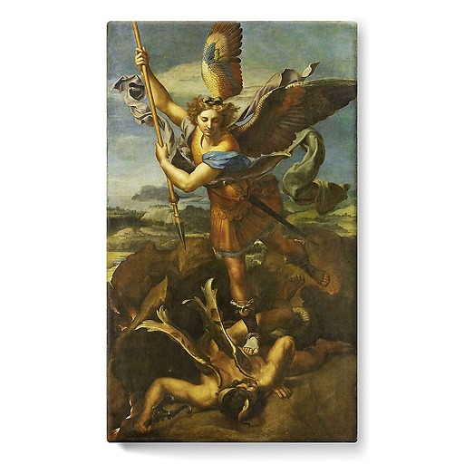 Saint Michael knocking down the demon called The Great Saint Michael (stretched canvas)