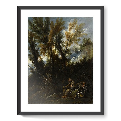 Two hermits in a wood wrongly called Landscape with Saint Jerome (framed art prints)