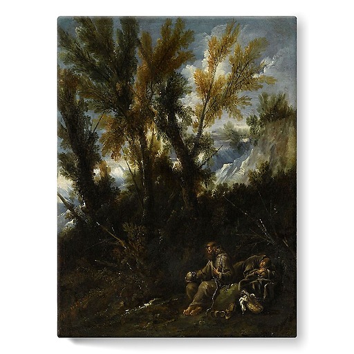 Two hermits in a wood wrongly called Landscape with Saint Jerome (stretched canvas)