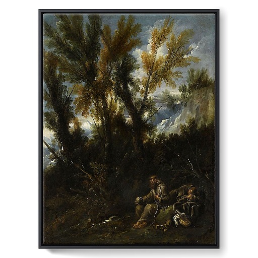 Two hermits in a wood wrongly called Landscape with Saint Jerome (framed canvas)