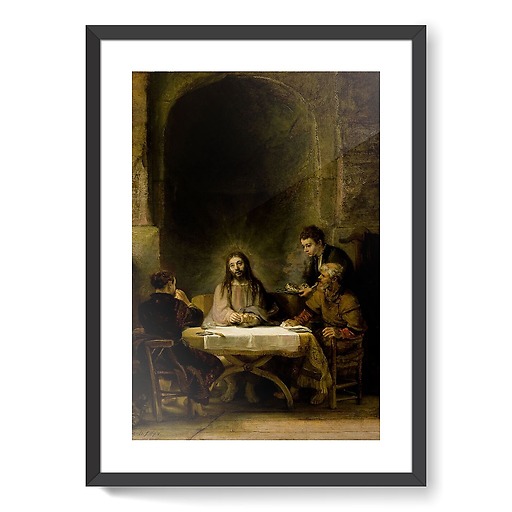 Le Christ se révélant aux pèlerins d'Emmaüs (affiches d'art encadrées)