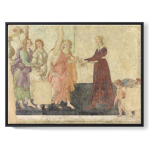 Venus and the Graces offering gifts to a young girl (framed canvas)
