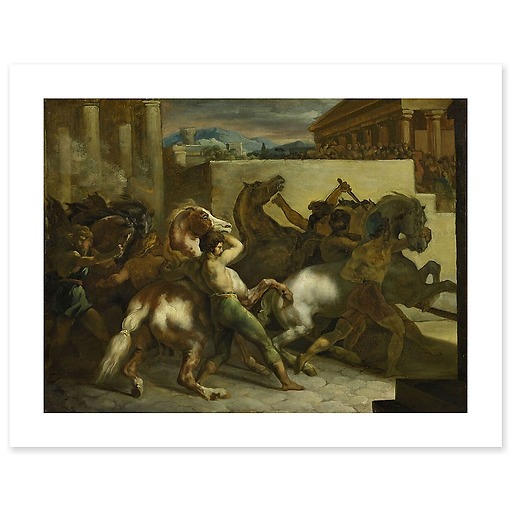Course de chevaux libres à Rome (affiches d'art)