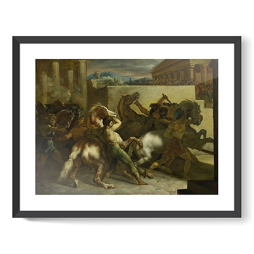 Course de chevaux libres à Rome (affiches d'art encadrées)