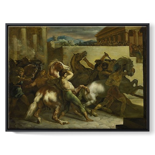 Free horse racing in Rome (framed canvas)