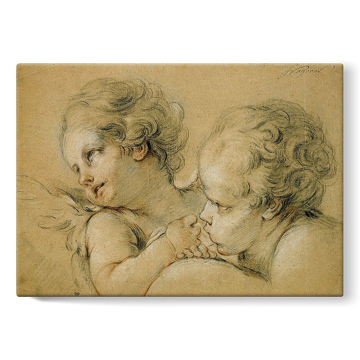 Bust and angel head (stretched canvas)