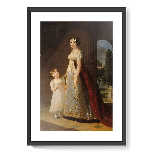 Caroline Bonaparte (1782-1839) and her eldest daughter Laetitia Josephine (framed art prints)