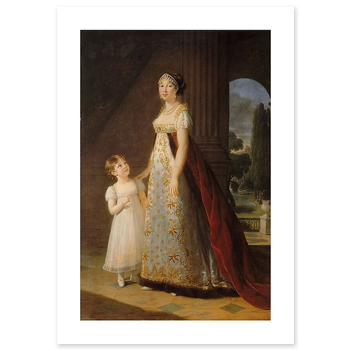 Caroline Bonaparte (1782-1839) et de sa fille ainée Laetitia Joséphine (toiles sans cadre)
