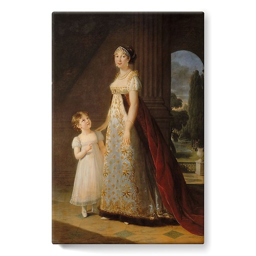 Caroline Bonaparte (1782-1839) and her eldest daughter Laetitia Josephine (stretched canvas)
