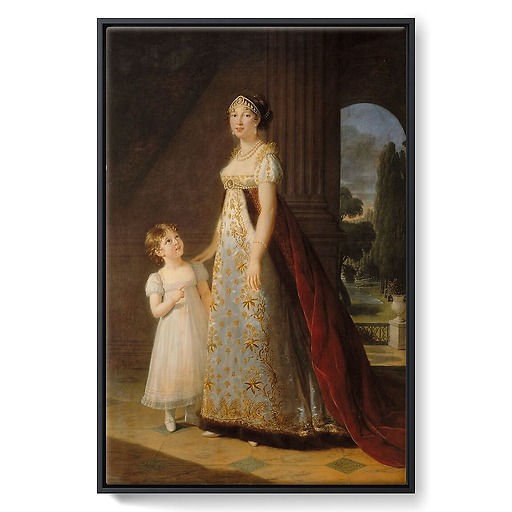 Caroline Bonaparte (1782-1839) and her eldest daughter Laetitia Josephine (framed canvas)