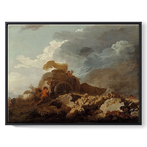 The Storm or the mired cart (framed canvas)