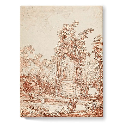 Characters near a pool (stretched canvas)