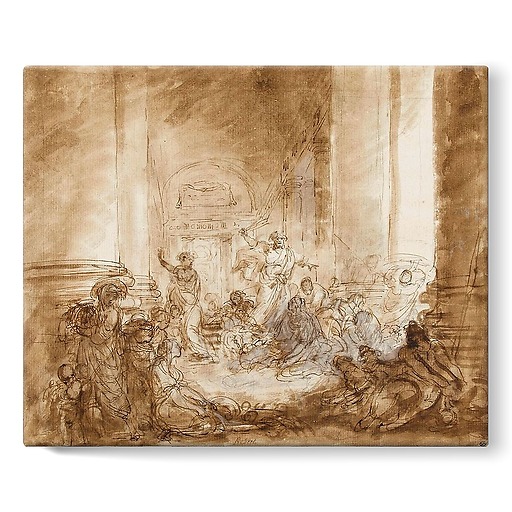 Sellers chased out of the Temple (stretched canvas)