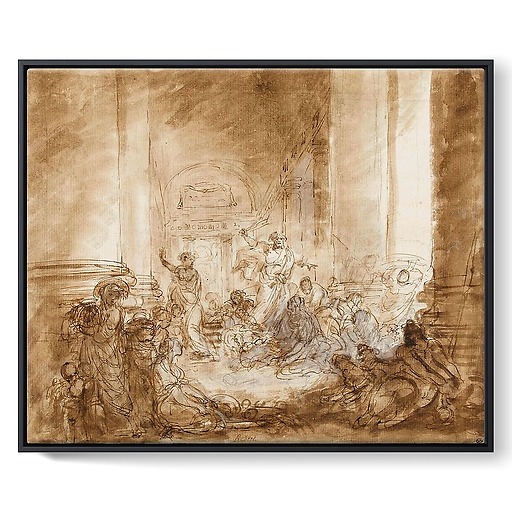 Sellers chased out of the Temple (framed canvas)