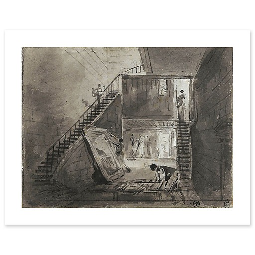 Entrance to Hubert Robert's studio at the Louvre (canvas without frame)