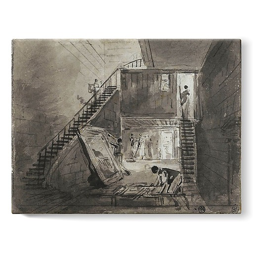 Entrance to Hubert Robert's studio at the Louvre (stretched canvas)