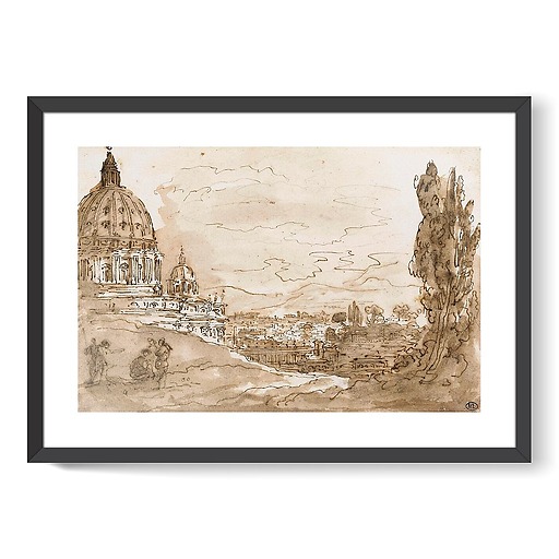 Le dôme de Saint-Pierre de Rome, vu du Janicule (affiches d'art encadrées)