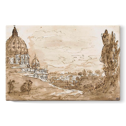 The dome of St. Peter's in Rome, seen from the Janiculum (stretched canvas)