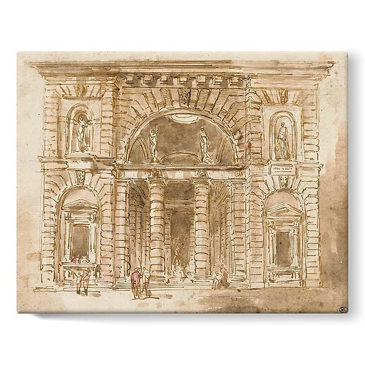 Palace facade with monumental portal (stretched canvas)