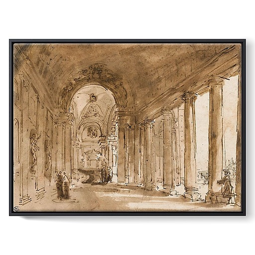 Portico of the Villa Albani (framed canvas)