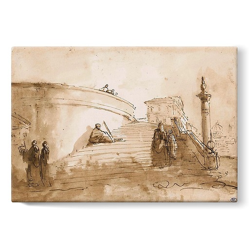 The winding staircase of the Trinité des Monts (stretched canvas)