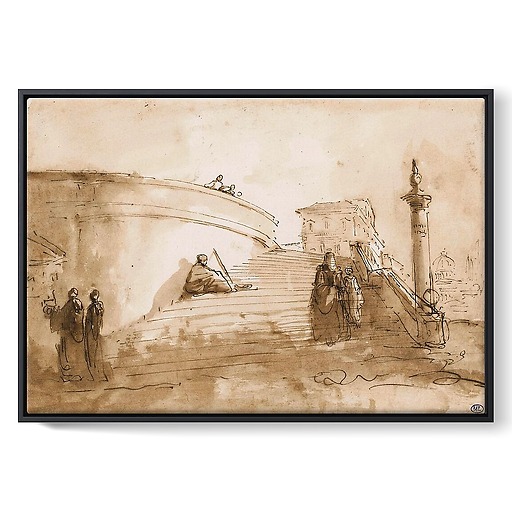 The winding staircase of the Trinité des Monts (framed canvas)