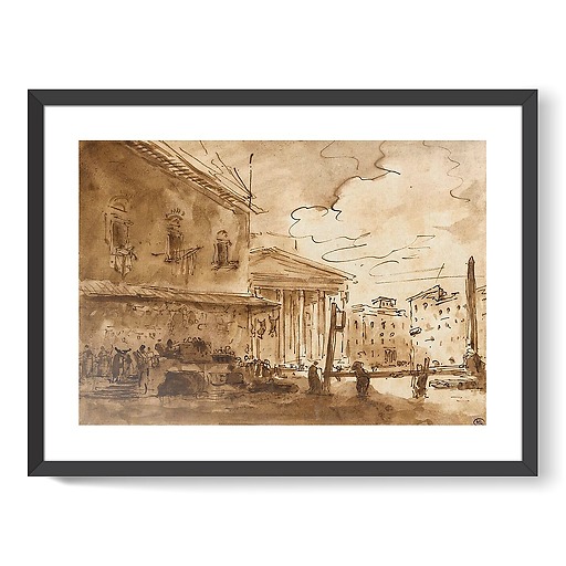 Un marché sur la place du Panthéon (affiches d'art encadrées)