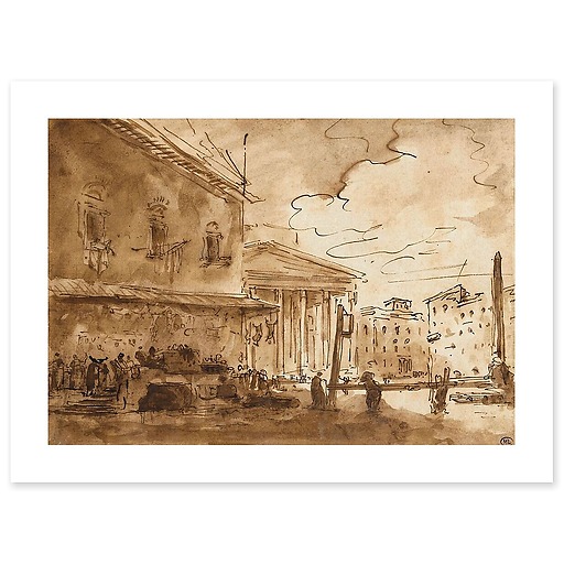 A market on the Pantheon Square (canvas without frame)